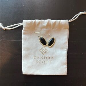 Kendra Scott Black and Gold Drop Earrings